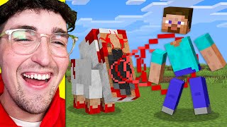 I Scared My Friend with BLOOD Mobs in Minecraft [upl. by Nyrhtak]