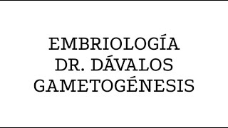 Embriología  Tema 4  Gametogénesis [upl. by Yroj]