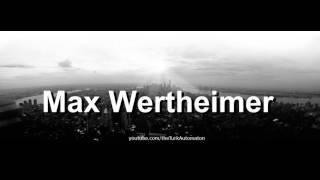 How to pronounce Max Wertheimer in German [upl. by Arahsit]