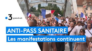 Manifestation  les antipass sanitaire maintiennent la pression dans les rues alsaciennes [upl. by Mali]