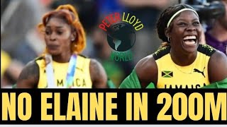 ELAINE THOMPSONHERAH WILL NOT DEFEND HER OLYMPIC 200M TITLE [upl. by Lyj]