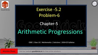 Arithmetic Progressions  Exercise52  Problem  6  Chapter5 CBSE Class10Math cbseclass10 [upl. by Aisiram334]