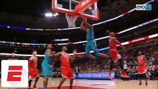 Malik Monk throws down ridiulous doubleclutch dunk vs Bulls  ESPN [upl. by Nyral]