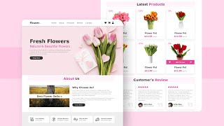 Create A Responsive ECommerce Flower Shop Website Design Using Pure HTML amp CSS Only [upl. by Normie723]