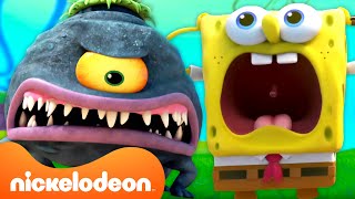 SpongeBob Being Attacked NONSTOP for 45 Minutes Straight 😭  Kamp Koral  Nicktoons [upl. by Latouche405]