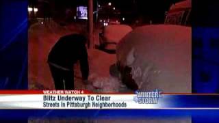 Snow Removal Blitz Continues In Pittsburgh [upl. by Annaoj690]