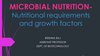 MICROBIAL NUTRITIONnutritional requirementsnutritional classification and growth factorsMALAYALAM [upl. by Groves504]