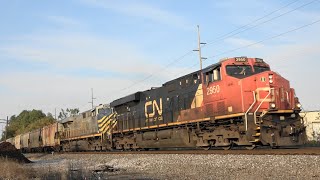 CN 2950 Leads a Potash Train Mukwonago WI 101124 [upl. by Euqinamod478]