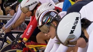 Womens Keirin Final  2014 Track Cycling World Cup  London [upl. by Ornas]