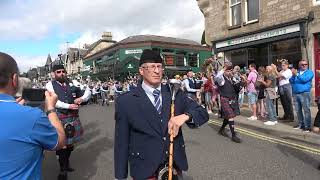 Burntisland amp District Pipe Band  Pitlochry Highland Games Street Parade 2023 [upl. by Malkin759]