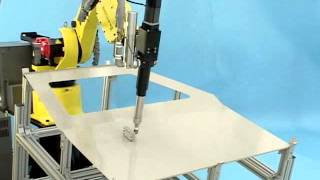 Applying damping material with slit nozzle on robotic arm using NETZSCH Dosing Pump [upl. by Nagaet]