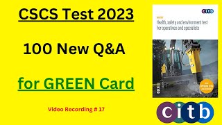 CSCS Test 2023  100 New QampA for Green Card  CSCS Card UK  CITB Test UK  CSCS Test Preparation [upl. by Cindy]