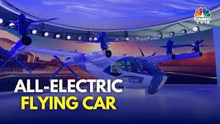 Hyundai Unveils Futuristic Flying Taxi Accommodates 5 People Cruises At 120 mph  CES 2024  IN18V [upl. by Ahsirtak]