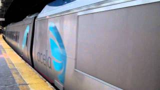 Amtrak Acela Express Train No 2163 departing Newark Penn Station [upl. by Doss]