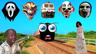 funny bhootiya train very danger face video  train horror funny video  prank videos funny  ghost [upl. by Anrat112]