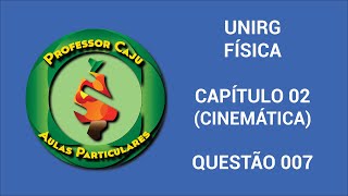 UNIRG  FÍSICA  CAPÍTULO 02 CINEMÁTICA  QUESTÃO 007 [upl. by Marlow]