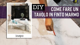 COME FARE UN TAVOLINO FINTO MARMO DIY  come dipingere effetto marmo [upl. by Eilyr989]