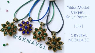 CEVŞEN KOLYE YAPIMI  YILDIZ MODEL  DIY  STARS NECKLACE [upl. by Minnnie884]