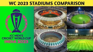 ICC WORLD CUP 2023 VENUES STADIUM COMPARISON [upl. by Cirda]