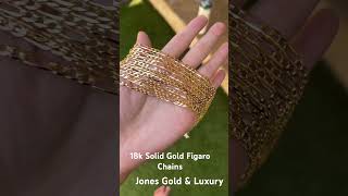 Gorgeous 18k Solid Gold Figaro Chains  JGL goldjewelry 18kgold 18kgoldjewelry [upl. by Gone]