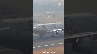 Airbus A321 Etihad Airways takeoff from CSMIA Mumbai [upl. by Junina]