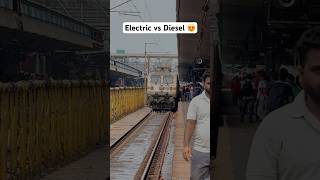 Which your Favourite 🤩  Electric vs Diesel locomotive indianrailways shorts [upl. by Anomor]