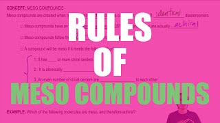 The 3 rules of meso compounds [upl. by Ecnarrot]