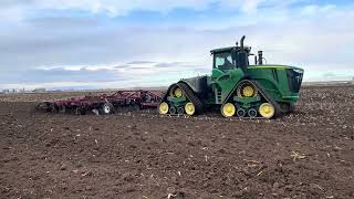 John Deere 9620RX pulling a Salford 5100 plowing up the ground [upl. by Hurlee962]