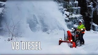 My V8 Diesel Snowblower in Action [upl. by Otina]