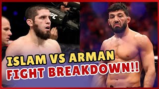 Islam Makhachev vs Arman Tsarukyan  Fight Breakdown [upl. by Ellekim]