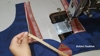 Blouse designcutting and stitching back neck [upl. by Eiblehs]