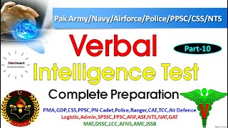 How To Pass Verbal Intelligence Test Part10 GDPPMAPNCadetCSSPPSCPoliceRangersSI  EduSmart [upl. by Euphemiah]