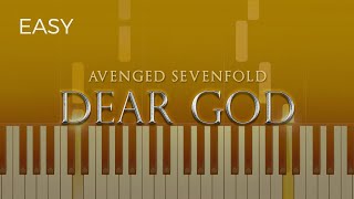 Avenged Sevenfold  Dear God  EASY Piano Instrumental TUTORIAL by Piano Fun Play [upl. by Ennayhc]