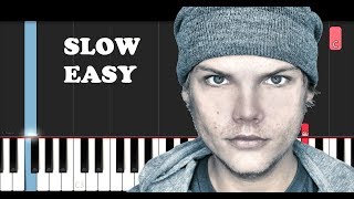 Avicii  SOS SLOW EASY PIANO TUTORIAL [upl. by Wieren]