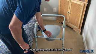 Carex Deluxe Folding Commode  Unboxing Assembly and Review [upl. by Gherardo790]