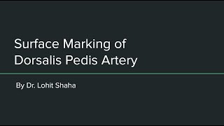 Surface Marking of Dorsalis Pedis Artery [upl. by Ymirej605]