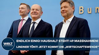 DEUTSCHLAND Scholz Habeck und Lindner einig Jetzt kommt die quotWirtschaftswendequot mit 49 Maßnahmen [upl. by Niccolo]