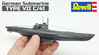 German Submarine Type VII C41 model  Revell 1350  Full build [upl. by Aicatsanna]