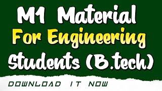 M1 Engineering Material for Btech Students  Yours Media [upl. by Anilef]