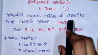 தமிழ் இலக்கணம்Tamil Ilakkanam நால்வகைச் சொற்கள்  6std Term 3  7 [upl. by Dowdell]