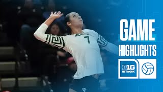 Michigan State at Iowa  Highlights  Big Ten Volleyball  11172024 [upl. by Enilauqcaj]