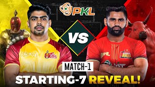 PKL 11 Match 1  Telugu Titans vs Bengaluru Bulls  Starting 7 Match Updates amp More [upl. by Kelbee349]