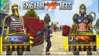 SK SABIR BOSS VS JIGS  BEST VS BEST  FREE FIRE BATTLEGROUND [upl. by Feldman]