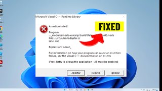 FIXED Microsoft Visual C Runtime Library Assertion Failed Vulcanadaptercc Error  2024 [upl. by Nirrep]