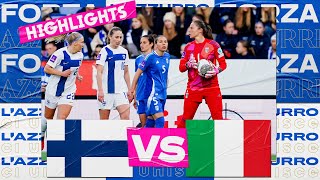 Highlights FinlandiaItalia 21  Femminile  Qualificazioni Women’s EURO 2025 [upl. by Girardo]