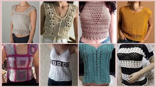 New collection of Crochet Tops designsStylish crochet Tops designs 2024 [upl. by Ophelie]