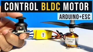 Control Brushless DC Motor using Arduino and Joystick  Calibrate ESC [upl. by Naliorf]