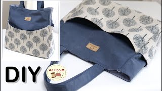 How to make a tote bag bag with outside pockets [upl. by Elrae587]