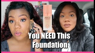 THE BEST FOUNDATION EVER CHARLOTTE TILBURY AIRBRUSH FLAWLESS REVIEW AND WEAR TEST [upl. by Laurice]