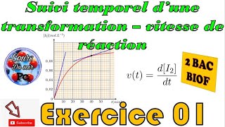 2 BAC BIOF  Chimie  Exercice corrigé 01  Suivi temporel d’une transformationvitesse de réaction [upl. by Ecirrehs]